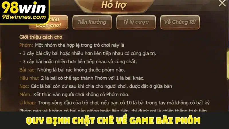 Quy định chặt chẽ về game bài Phỏm